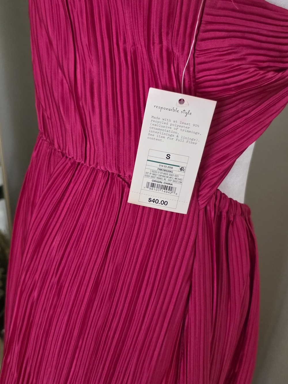 a new day Fuchsia Pleated Formal Dress